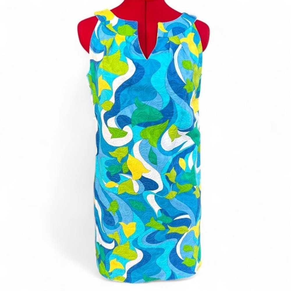 Muse multicolored swirl dress with a retro vibe size medium boho mod
